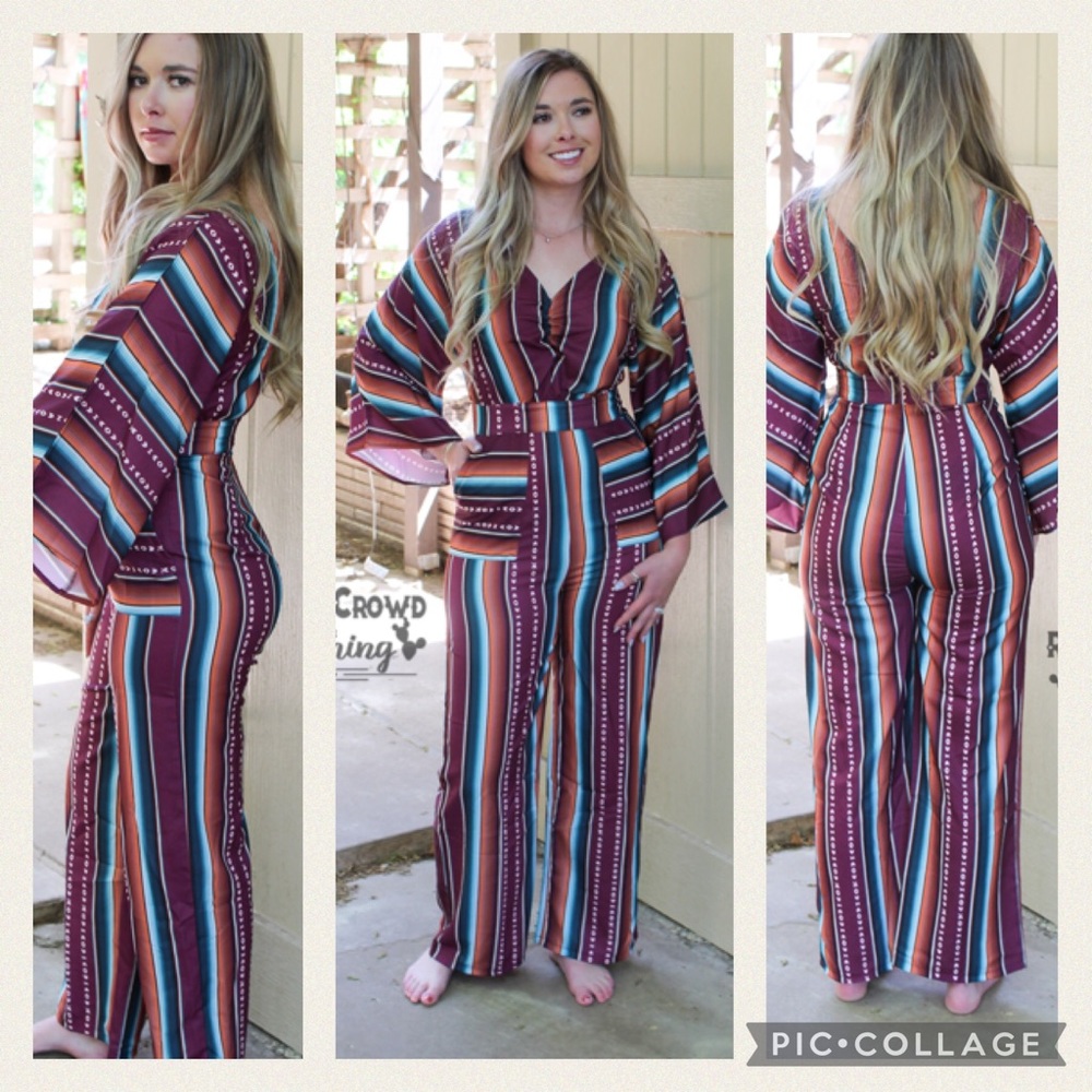 •Rowdy Crowd Serape Spring Jumpsuit• - Picture 4 of 14